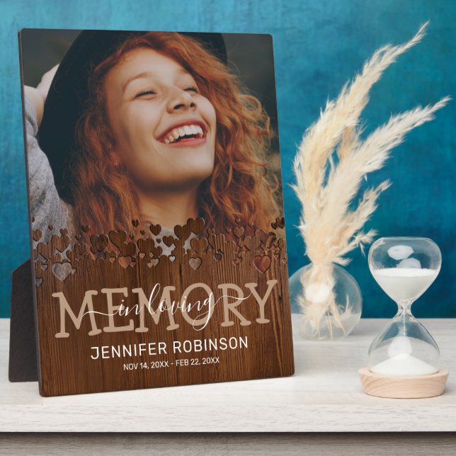 Plaque Photo Photo du mémorial du cœur rustique (Côté)