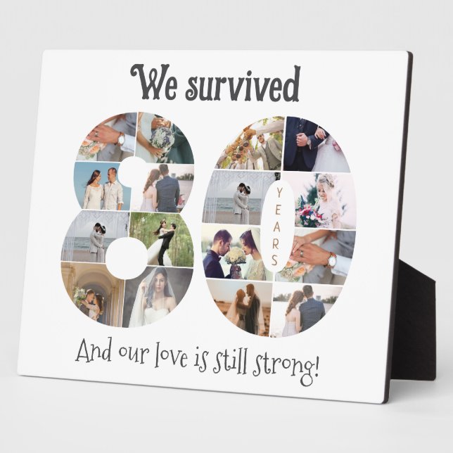 Plaque Photo Photo du quatre-vingtième anniversaire de mariage (Côté)