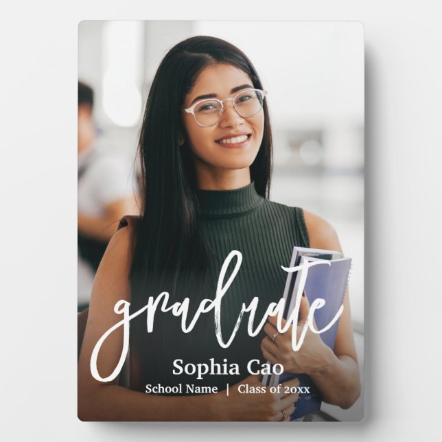 Plaque Photo Photo d'un diplômé personnalisé (Devant)