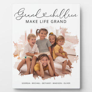 Plaque Photo Photo élégante de grands-parents et petits-enfants