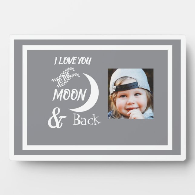 Plaque Photo Photo enfant "Je t'aime jusqu'à la Lune et retour" (Devant)
