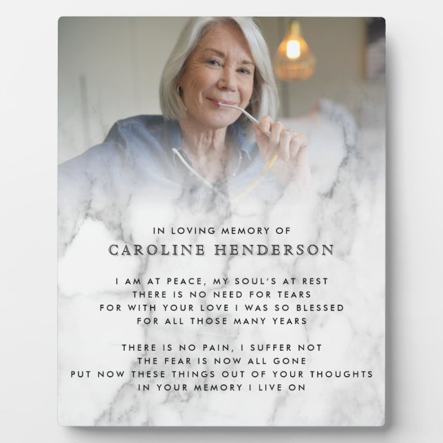 Plaque Photo Photo et citation en marbre de mémoire moderne (Devant)