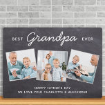 Plaque Photo Photo Father's Day<br><div class="desc">Surprenez grand-père cette fête des pères avec une plaque photo personnalisée 3. "Best GRANDPA Ever" Personnalisez cette plaque grand-père avec photos, message et nom favoris. Visitez notre collection pour les meilleurs cadeaux de grand-père fête des pères et cadeaux de papa personnalisés. DROIT D'AUTEUR © 2020 Judy Burrows, Black Dog Art...</div>