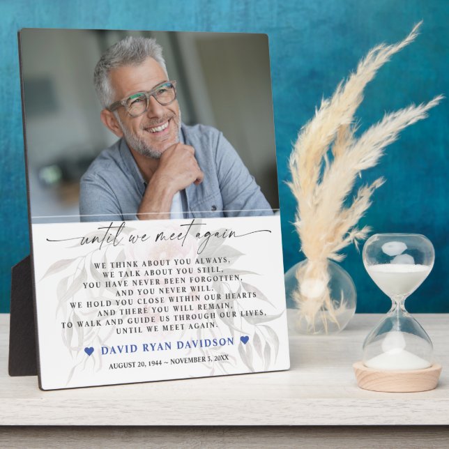 Plaque Photo Photo Floral Éphémère Jusqu'à Ce Que Nous Nous Rev (Côté)