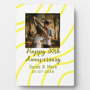 Plaque Photo Photo jaune doré 30e anniversaire de mariage nom 