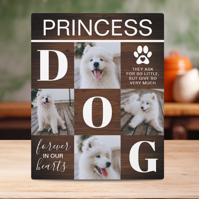 Plaque Photo Photo Mémorial de Chien en Bois Rustique (Créateur téléchargé)