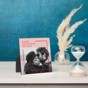 Plaque Photo Photo moderne Cadeau de Valentines Rouge et Rose