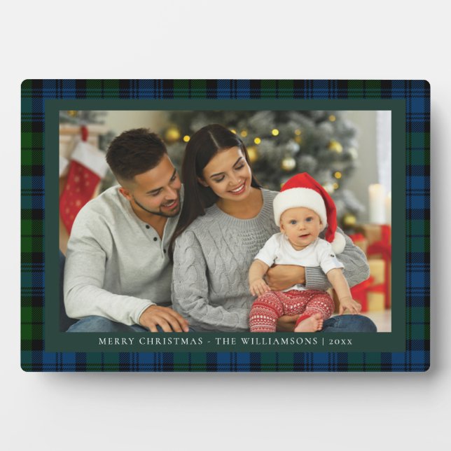 Plaque Photo Photo moderne Plaid Photo de Noël Tartan (Devant)