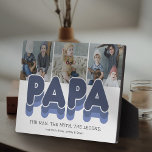 Plaque Photo Photo Papa Man Myth Legend<br><div class="desc">Modern family photo plaque featuring 3 square pictures for you to replace with your own,  the title "PAPA",  a personalized saying that reads "the man,  the myth,  the legend",  and the grandkids names.</div>