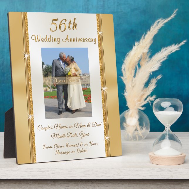 Plaque Photo Photo Personalized 56th Wedding Anniversary Gift (Côté)
