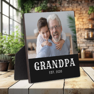Plaque Photo Photo personnalisé de grand-papa avec typographie 