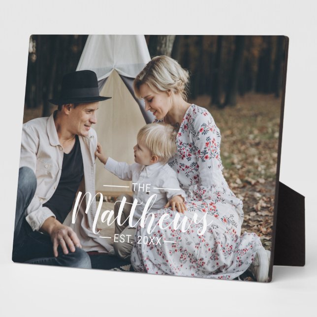 Plaque Photo Photo personnalisée avec nom de famille et année d (Côté)