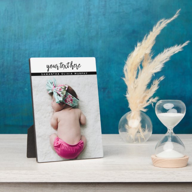 Plaque Photo Photo personnalisée Baby Love & Name Memories (Côté)