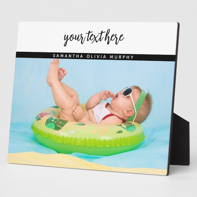 Plaque Photo Photo personnalisée Baby Love & Name Memories (Côté)