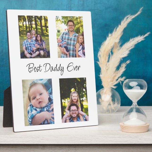 Plaque Photo Photo personnalisée de Best Daddy Ever (Côté)