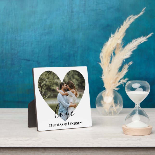 Plaque Photo Photo personnelle Heart Frame Modern Calligraphy (Insitu)