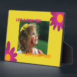 Plaque Photo Photo Retro Pink & Orange Love & Good Vibes<br><div class="desc">Love et Good Vibes Pink and Orange Magnetic Frame. Cadre photo.</div>