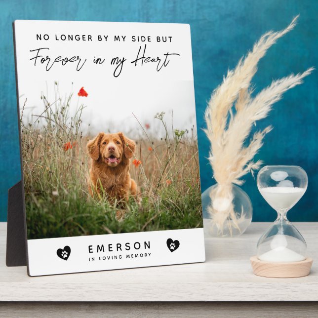 Plaque Photo Photo souvenir funéraire pour animal de compagnie  (Côté)