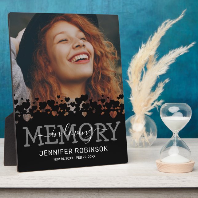 Plaque Photo Photo souvenir mémorial noir (Côté)