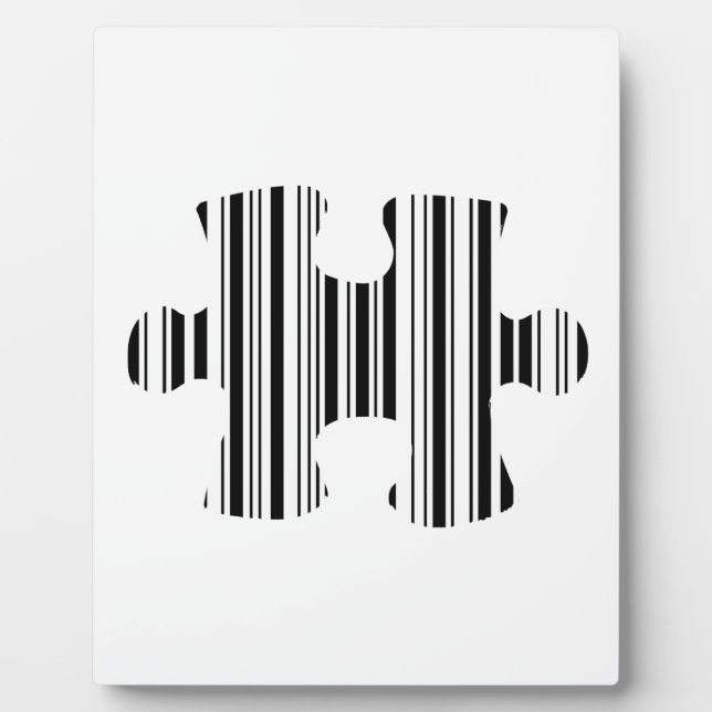 Plaque Photo Pièce de puzzle en code-barres motif design (Devant)