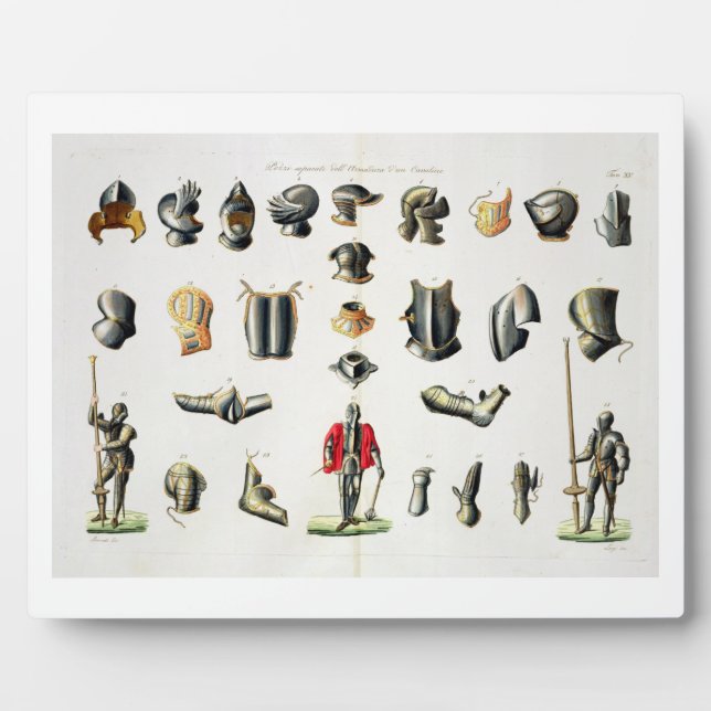 Plaque Photo Pièces séparées de l'armure d'un chevalier, assiet (Devant)