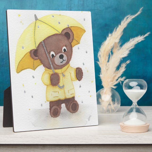 Plaque Photo Pied d'ours dans la pluie (Côté)