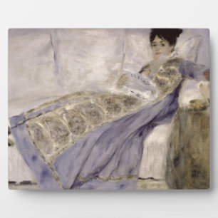 Plaque Photo Pierre A Renoir   Madame Monet sur un canapé