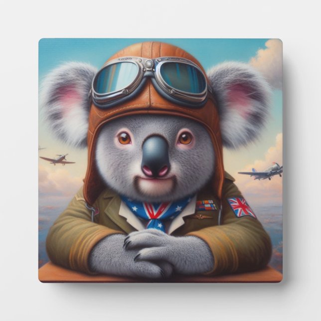 Plaque Photo Pilote d'avion Koala (Devant)
