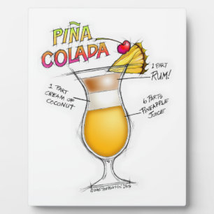 PLAQUE PHOTO PINA COLADA RECETTE COCKTAIL ART