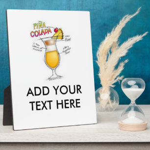 PLAQUE PHOTO PINA COLADA RECETTE COCKTAIL ART