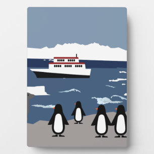 Plaque Photo Pingouins en Antarctique