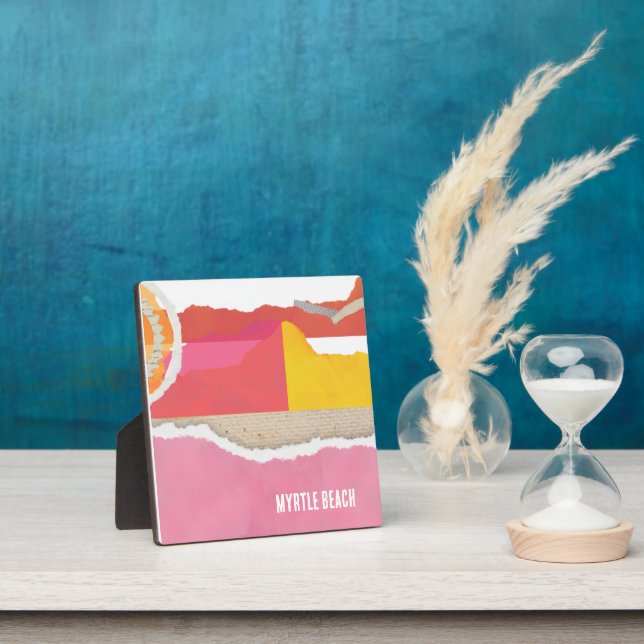 Plaque Photo pink abstract scenery desk plaque/Personalize (Insitu)
