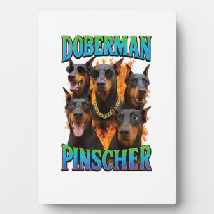 Plaque Photo Pinscher Dobermann 