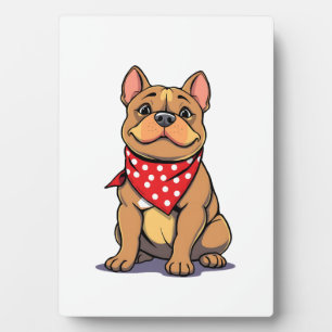 Plaque Photo Pitbull Bouledogue mignon avec bandana Amoureux de