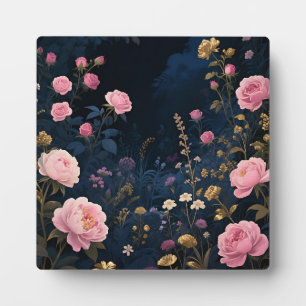 Plaque Photo Pivoine Rose Jardin de Minuit en Fleur