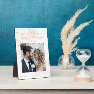 Plaque Photo Pivoines de mariage romantiques photo ivoire blanc