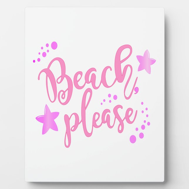 Plaque Photo Plage rose (Devant)