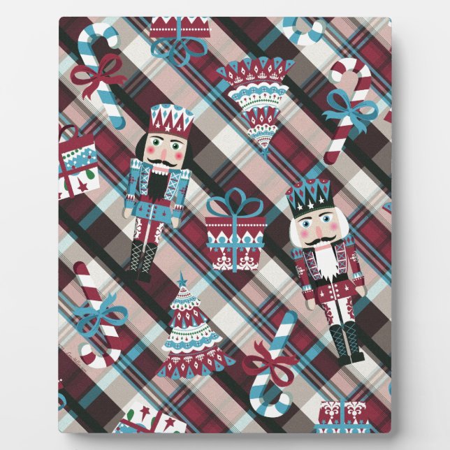 Plaque Photo Plaid Blue Burgundy (Devant)