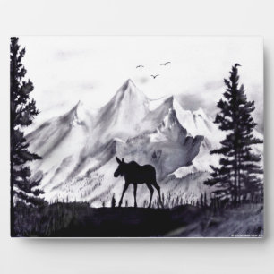 Plaque Photo Plaine de l'orignal et des montagnes