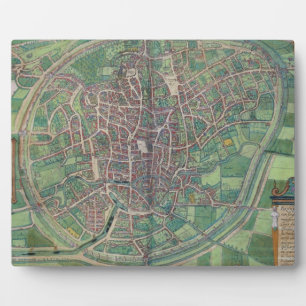 Plaque Photo Plan de Bruxelles, de 'Civitates Orbis Terra