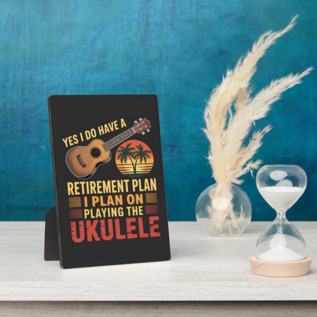 Plaque Photo Plan de retraite Ukulele Drôle (Côté)