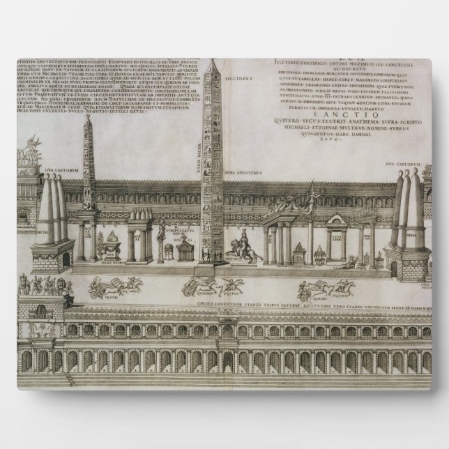 Plaque Photo Plan du Cirque Maximus, Rome, gravé par (Devant)