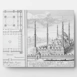 Plaque Photo Plan et vue sur la Mosquée Bleue (1609-16), constr