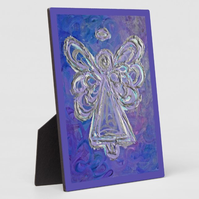 Plaque Photo Plaque-cadeau Guardian Purple Angel Peinture Art (Côté)