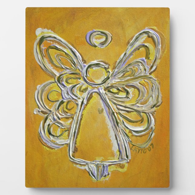 Plaque Photo Plaque-cadeau Guardian Yellow Angel Peinture Art (Devant)