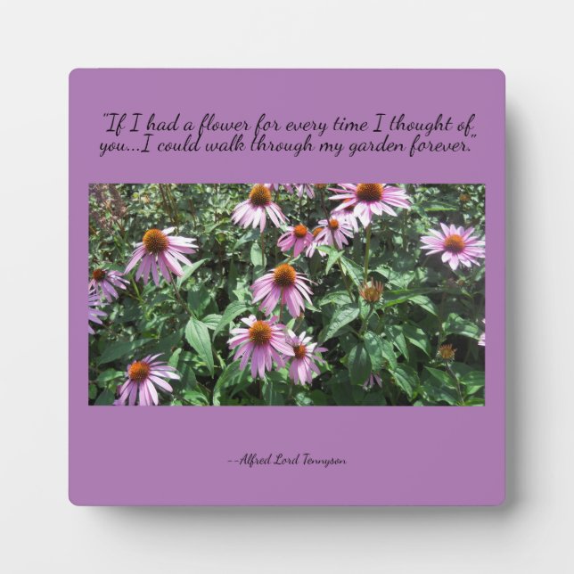 Plaque Photo Plate-forme de tableau avec fleurs violettes Pensé (Devant)