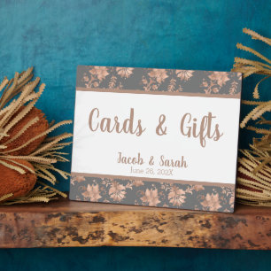 Plaque Photo Plate-forme rose Gold Floral sur tableau cadeau gr