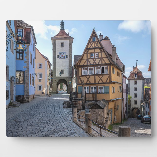 Plaque Photo Plönlein à Rothenburg ob der Tauber, Allemagne (Devant)