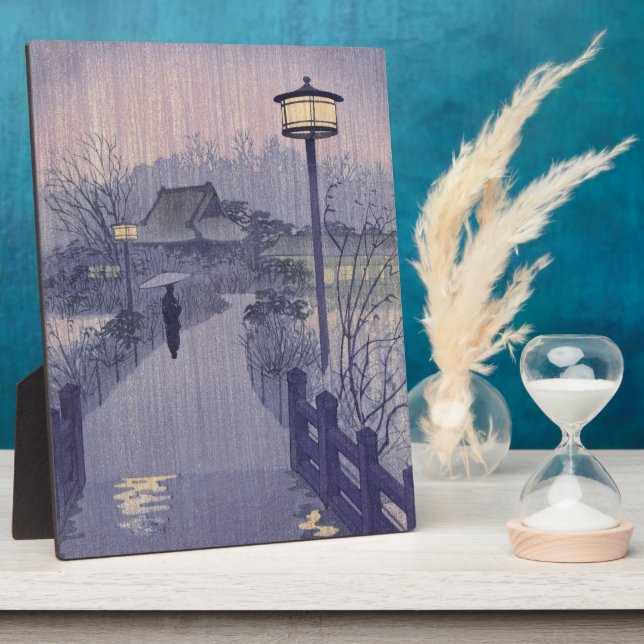 Plaque Photo Pluie au crépuscule sur le chemin de Shinobazu au  (Côté)
