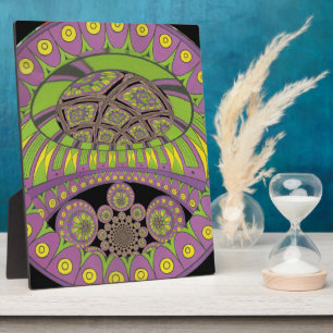 Plaque Photo Plum coloré Dentelle jaune motif ethnique décorati